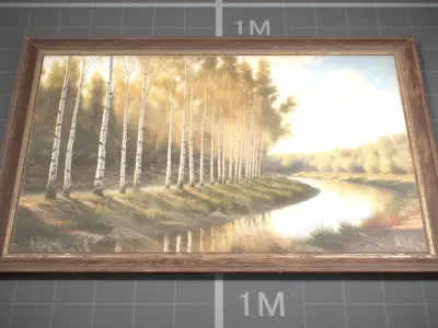 Used Soviet Painting Low-poly 3D model