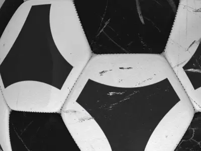 Soccerball black white triangles Low-poly 3D model