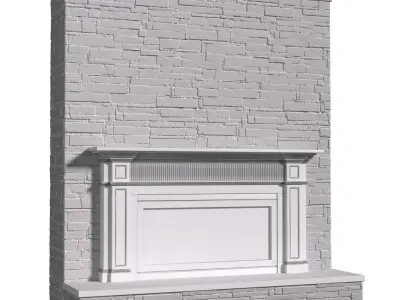 Modern fireplace in classic style ArtDeco 3D model