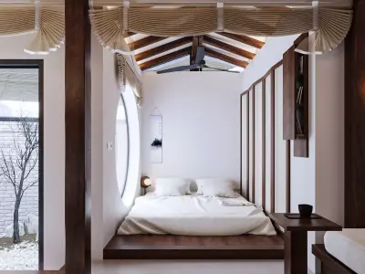 hotel bedroom interior   3D model