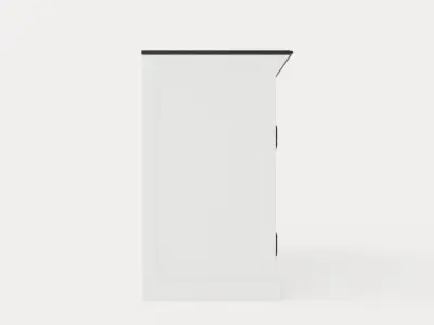 Hampton Done 170 Cm 4 Doors2 Boxes White Black Low-poly 3D model