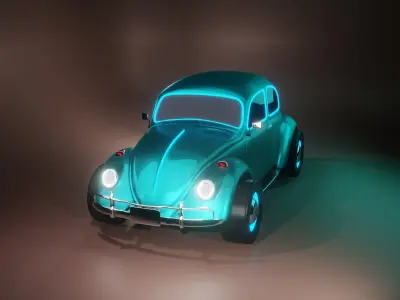volkswagen beetle car model vintage car 3D model