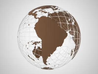 Globe News Skeleton Coffe Color 3D model