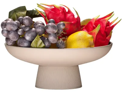 bowl of tropical fruits 10 3D model