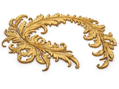 feather decor set wall mural 08 3D model