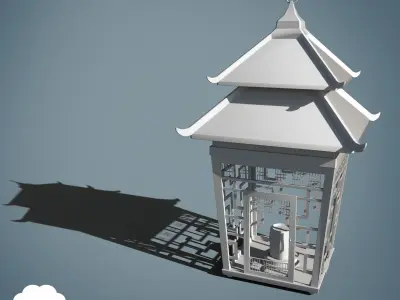 Chinese Lantern Game Ready Asset PBR Low-poly 3D model