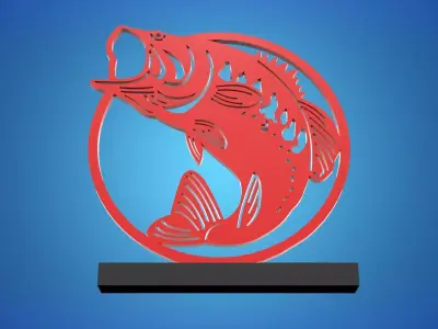Fish statue 3D print model