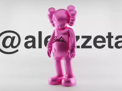 Kaws Barbie Textured Low-poly 3D model