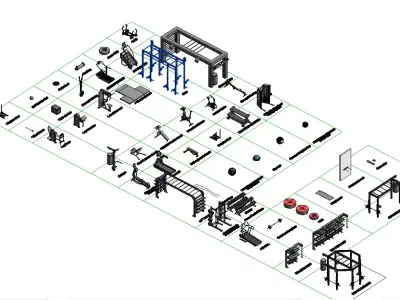 GYM Revit Families Low-poly 3D model