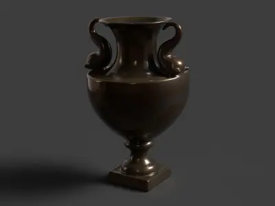 Chinese bronze vase   Low-poly 3D model