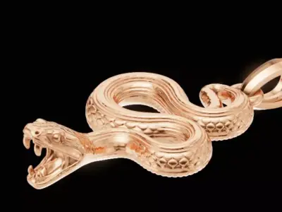 Snake Pendant  Modern Serpent Jewelry 3D Print Model 3D print model