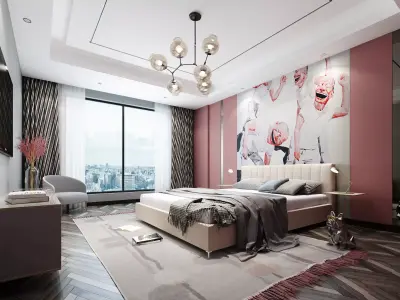 bedroom interior 3D model 28