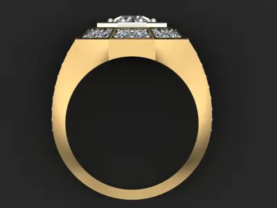 Men Ring with Diamond 3D print model
