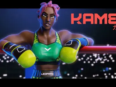 Low Poly Boxer - MMA Fighter - Kamea Low-poly 3D model