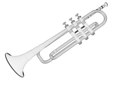 Trumpet model gold 3D model