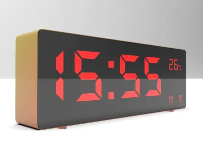 CLOCK PINKYELLOW RED Low-poly 3D model