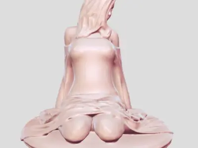 woman sitting  figure 3D print model