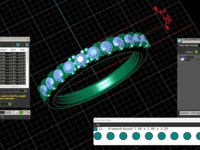 Engagement Rose Gold Diamond Band 3D Print Model Free 3D print model