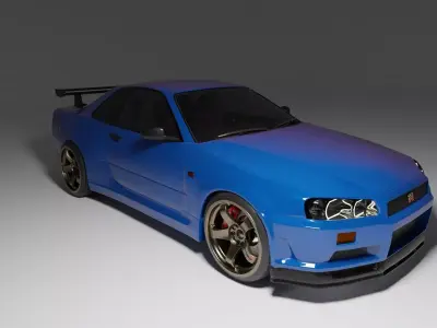 Nissan SkyLine GTR Low-poly 3D model