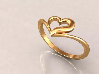 Heart ring 2 3D print model