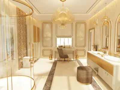 Luxury Elegant Bathroom Interior Design 3D model