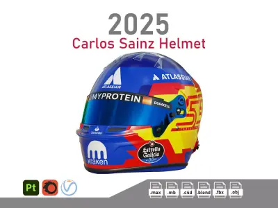 F1 Carlos Sainz Helmet 2025 3D model