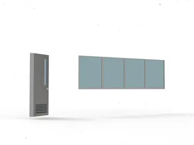 door window glass 3 3D model