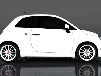 Fiat 500 Abarth Esseesse Low-poly 3D model