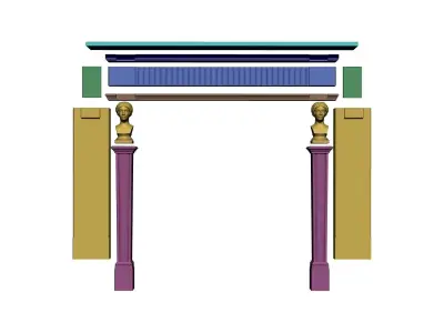 Georgian style fireplaces series No7 3D model