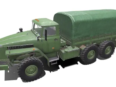 Ural 4320 PBR Low-poly 3D model
