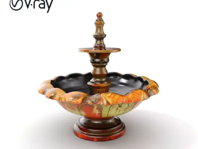 Ornate Decorative Fountain Model Pack Low-poly 3D model