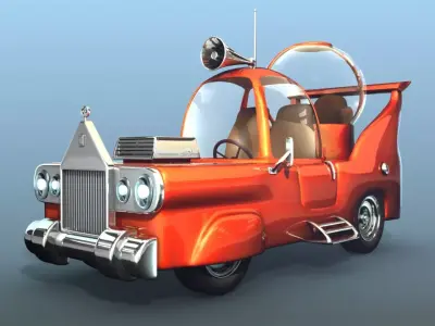 Fantasy CAR Low-poly 3D model