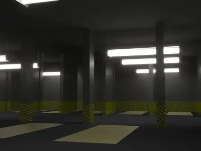 Underground Parking 3d Model Low-poly 3D model