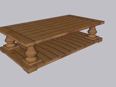 Wooden Stool 3D model