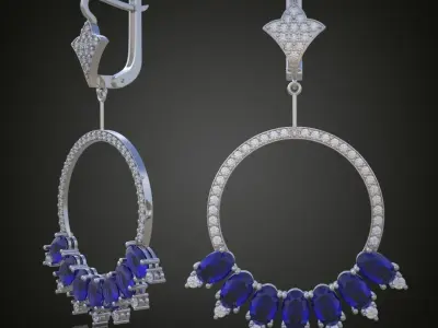 Earring 3D model 3D printable model 0045-11 3D print model