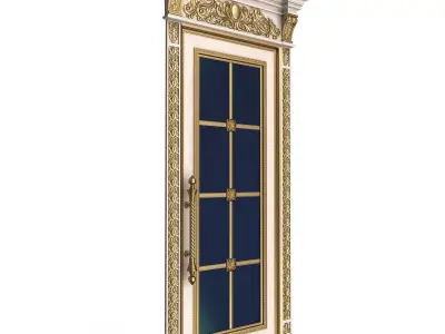 Carved Door Classic 01102 White Low-poly 3D model