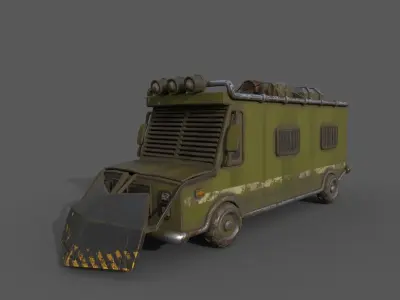Game Ready Van Low-poly 3D model