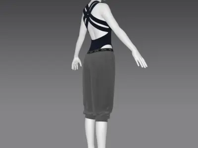 Two piece gym coutfit Low-poly 3D model