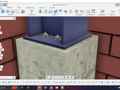 Tin Roof House With Steel Structure Low-poly 3D model