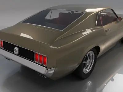 Mustang 1970 Low Poly 3D model