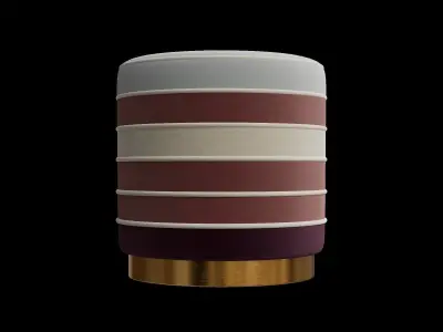 Colorful Velvet Ottoman 3D model