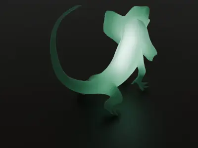 Indirect lighting of frilled lizard 3D model