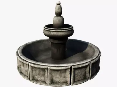 Medieval Fountain 3D Model Low-poly 3D model