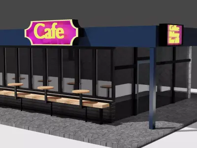 Coffee Shop Exterior Free 3D model