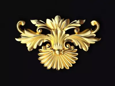 Central decor ornament for furniture 3D model 349