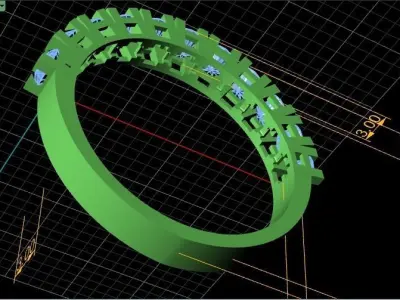 jeweled ring Free 3D print model