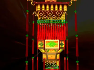 Chinese Red Lantern 3D model 71