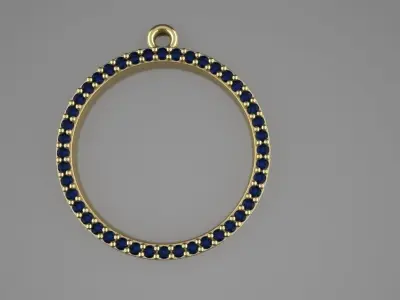 Diamond Letter O Pendant Gold Silver Platinum Luxury Jewelry 3D print model