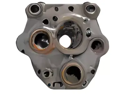 Realistic Industrial Engine Block Low-poly 3D model