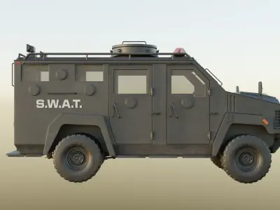 SWAT Truck Low-poly 3D model